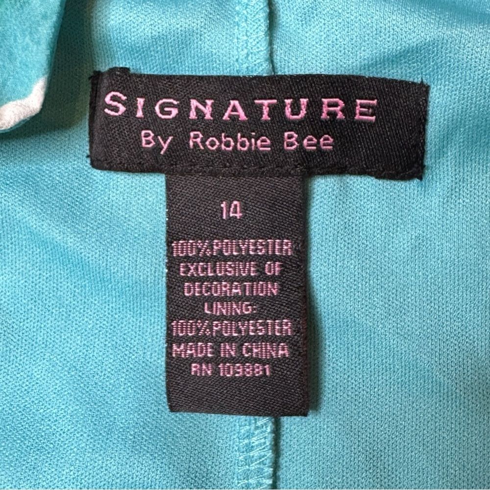 Signature by Robbie Bee Asymmetrical Fairy Hem Floral Blue Maxi Dress Size 14 - Picture 7 of 7